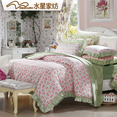 水星家紡 全棉斜紋韓版公主四件套 邂逅伊人 花卉套件AY1543 - 360購(gòu)物